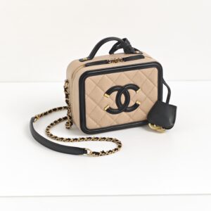 genuine pre-owned Chanel small filigree vanity case