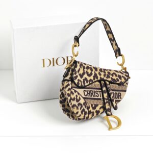 genuine (like-new) Dior mizza leopard medium saddle bag