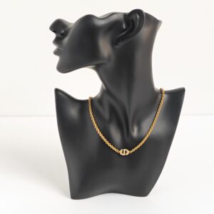 genuine (like-new) Dior CD navy rhinestones necklace