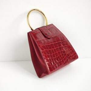 (SOLD) genuine pre-owned Loewe vintage crocodile leather hoop handbag