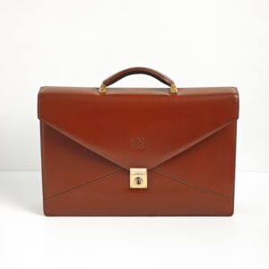 genuine pre-owned Loewe vintage box leather briefcase