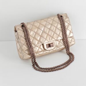 (SOLD) genuine pre-owned Chanel rose gold metallic 2.55 reissue flap (size 225)