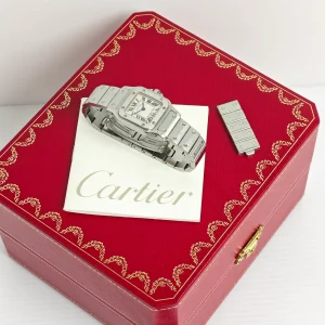 (SOLD) genuine pre-owned Cartier 24mm santos quartz watch