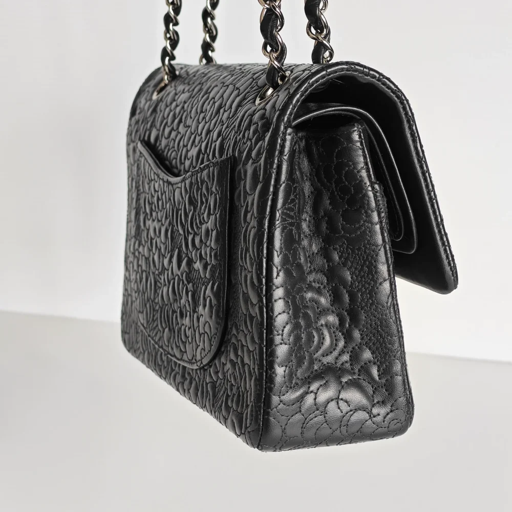 (Unavailable) genuine (like-new) Chanel medium classic flap - camellia lace quilt lambskin - Image 7