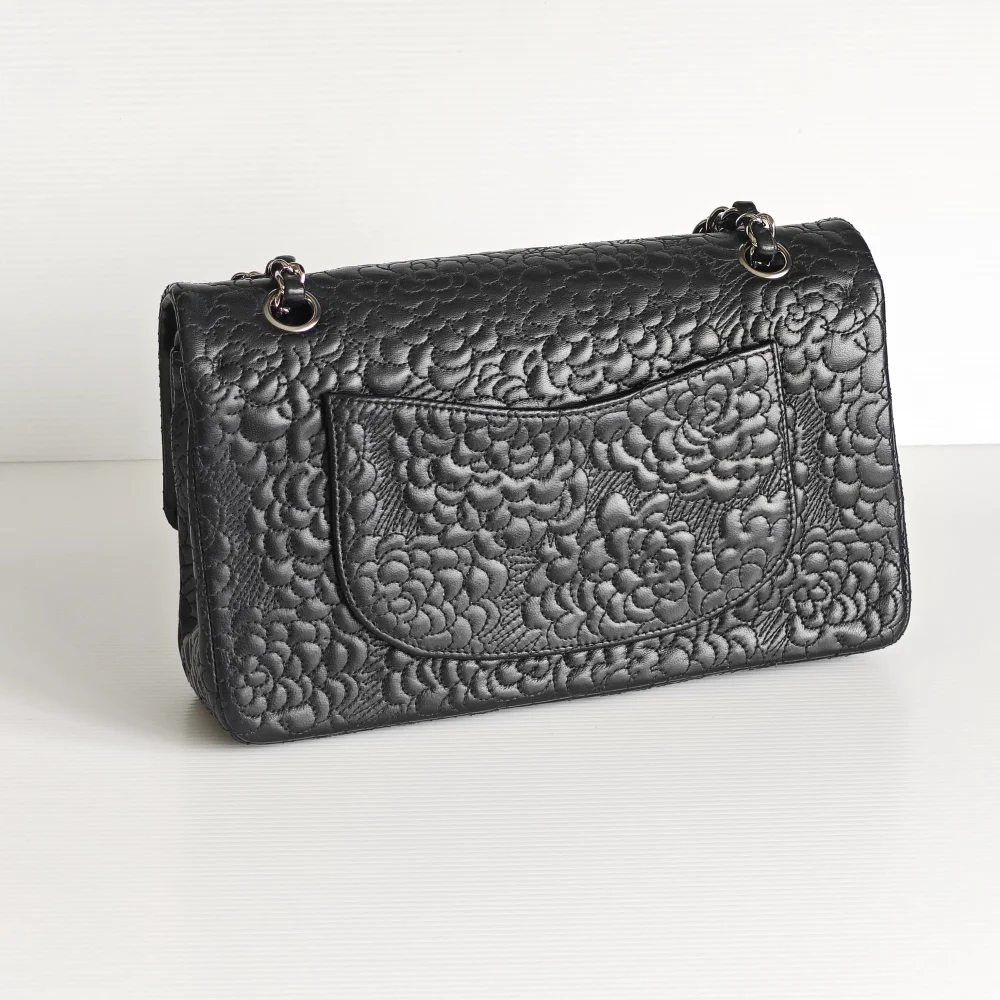 (Unavailable) genuine (like-new) Chanel medium classic flap - camellia lace quilt lambskin - Image 10
