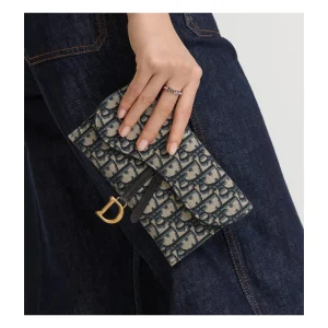 genuine (almost-new) Dior saddle wallet on chain