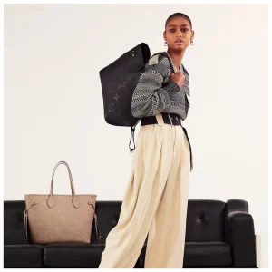 genuine pre-owned Louis Vuitton empreinte leather neverfull MM