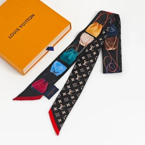 (Unavailable) genuine (like-new) Louis Vuitton “Tribute to Noe” silk bandeau twilly