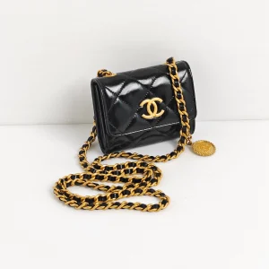 genuine (like-new) Chanel CC medallion holder with chain