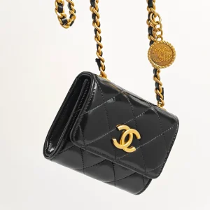 genuine (like-new) Chanel CC medallion holder with chain