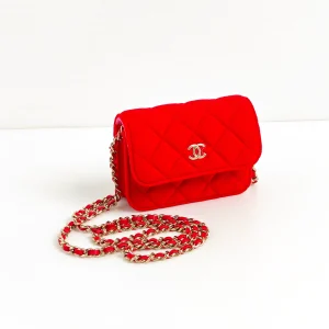 (Unavailable) genuine (NEW) Chanel jersey wool holder with chain