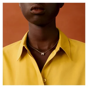 genuine (NEW) Hermès mini pop H necklace (white + palladium)