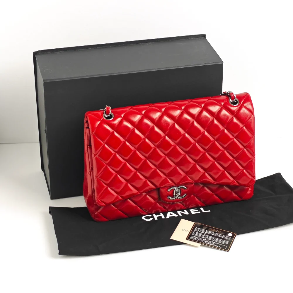 (Unavailable) genuine pre-owned Chanel lambskin maxi classic flap - Image 12