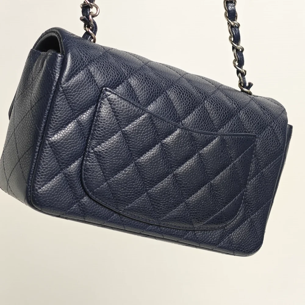 (Unavailable) genuine (like-new) Chanel caviar rectangular mini flap - Image 3