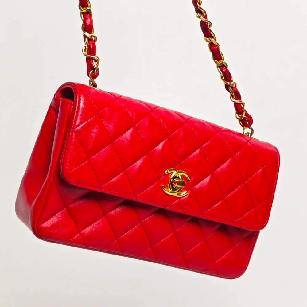 (Unavailable) genuine pre-owned Chanel vintage red mini flap - Image 2