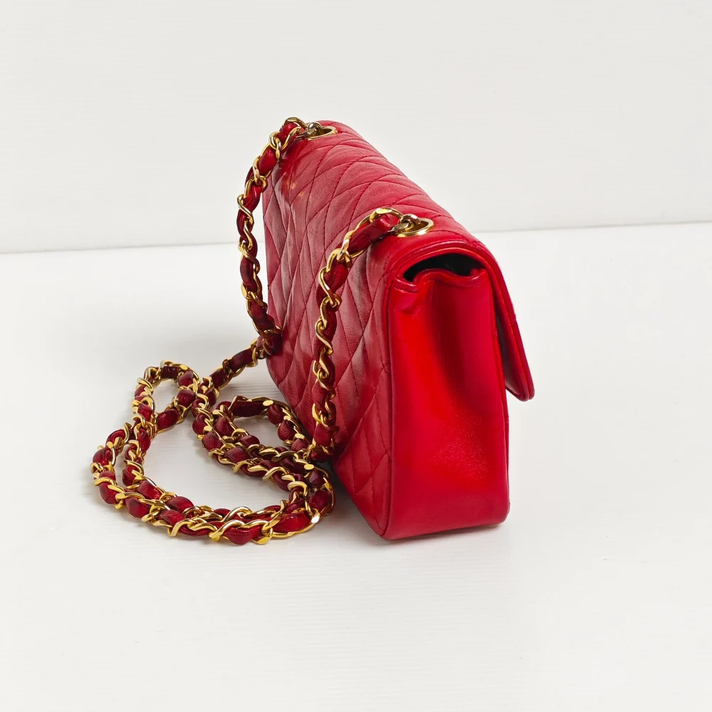 (Unavailable) genuine pre-owned Chanel vintage red mini flap - Image 5