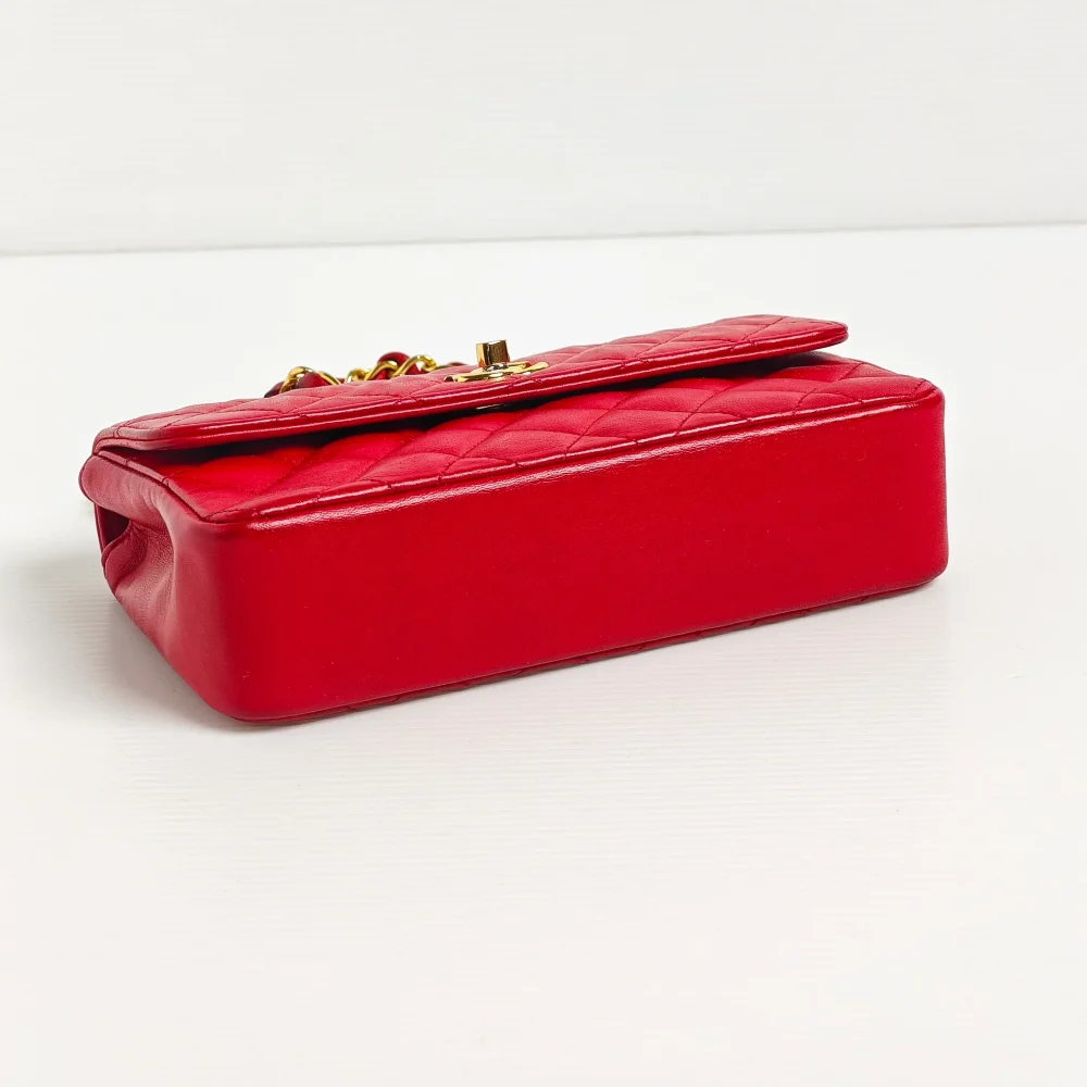 (Unavailable) genuine pre-owned Chanel vintage red mini flap - Image 8