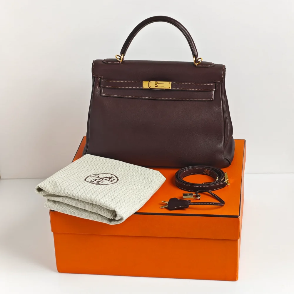 (Unavailable) genuine pre-owned Hermès vintage kelly 32 - havane - Image 7