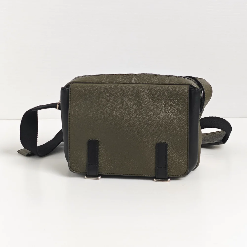 genuine pre-owned Loewe XS military messenger