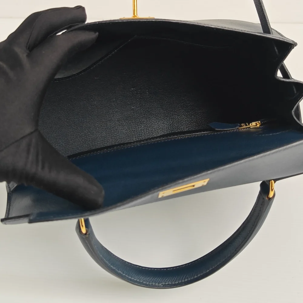 genuine pre-owned Hermès vintage sellier kelly 28 - indigo - Image 12