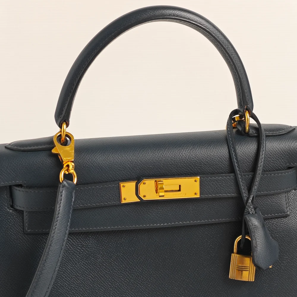 genuine pre-owned Hermès vintage sellier kelly 28 - indigo - Image 2