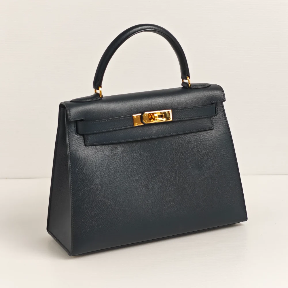 genuine pre-owned Hermès vintage sellier kelly 28 - indigo - Image 4