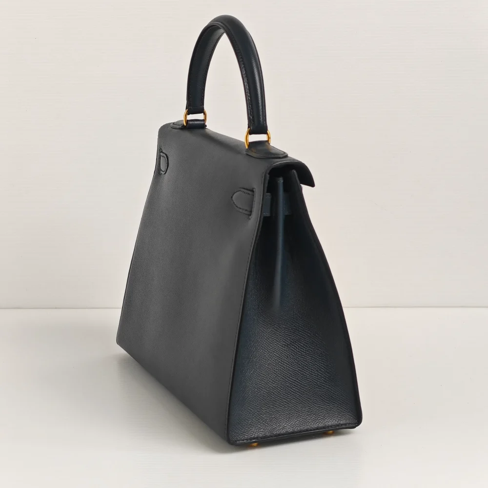 genuine pre-owned Hermès vintage sellier kelly 28 - indigo - Image 7