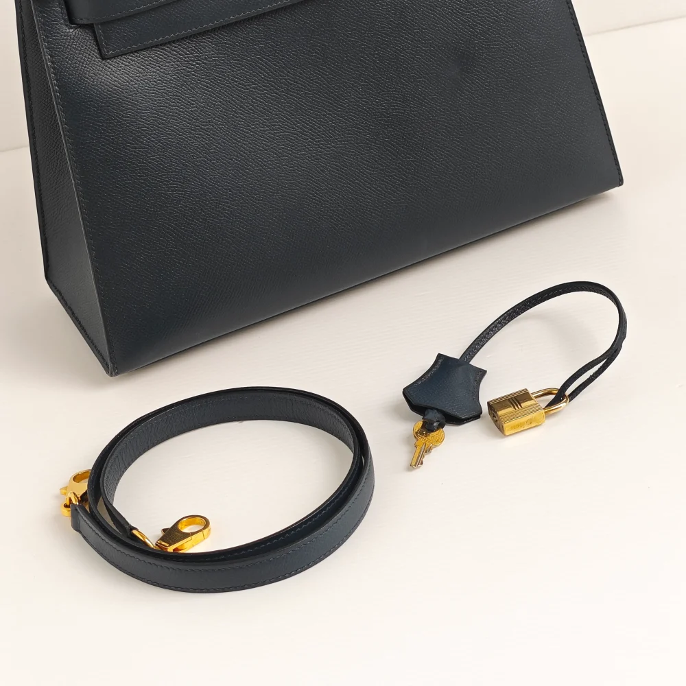 genuine pre-owned Hermès vintage sellier kelly 28 - indigo - Image 11