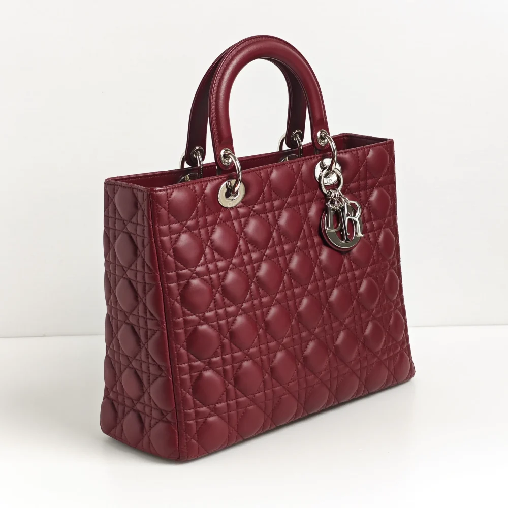 genuine (almost-new) Dior large Lady Dior - burgundy - Image 5