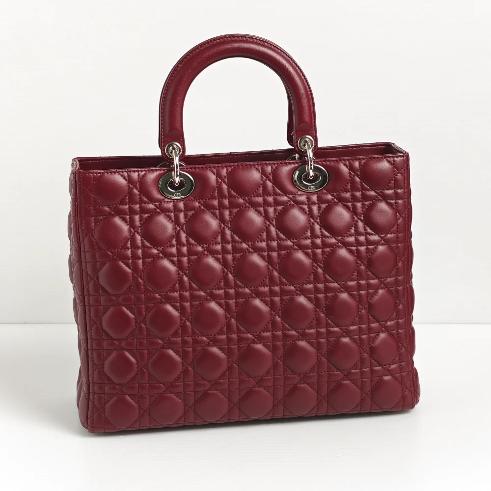 genuine (almost-new) Dior large Lady Dior - burgundy - Image 10