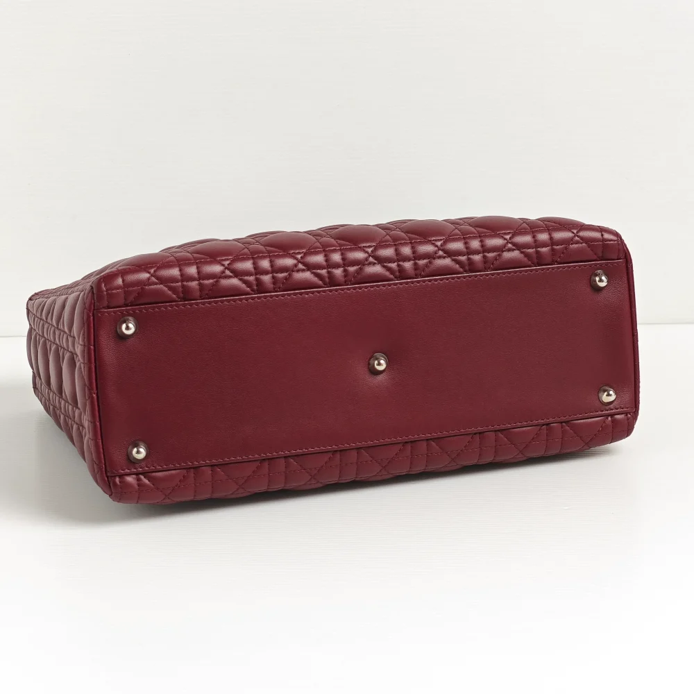 genuine (almost-new) Dior large Lady Dior - burgundy - Image 13