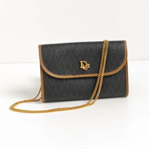 genuine pre-owned Dior vintage honeycomb chain clutch