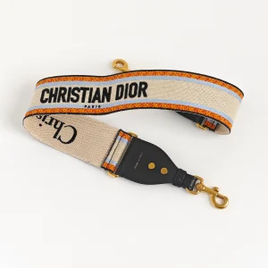 genuine (like-new) Dior shoulder strap (orange/blue/beige)