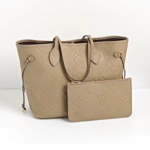 genuine pre-owned Louis Vuitton empreinte leather neverfull MM