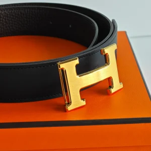 genuine (NEW) Hermès H belt 32mm (size 90) – black + chocolat