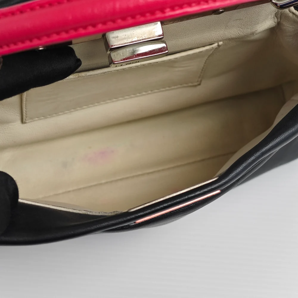 genuine pre-owned Fendi mini peekaboo - black + fuchsia - Image 11