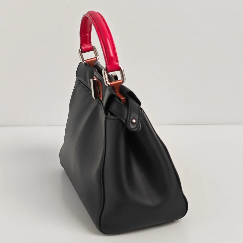 genuine pre-owned Fendi mini peekaboo - black + fuchsia - Image 6