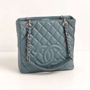 genuine pre-owned Chanel “PST” petite shopping tote