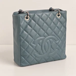 genuine pre-owned Chanel “PST” petite shopping tote