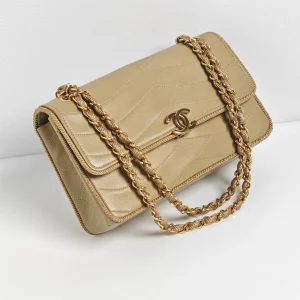 genuine pre-owned Chanel 1986 vintage rope trim small flap