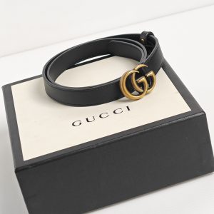 genuine pre-owned Gucci GG marmont 20mm slim belt (size 75)